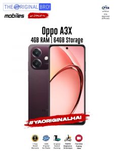 Oppo A3x - 4GB RAM - 64GB Storage - PTA Approved - 12 Months Warranty - Red - The Original Bro Mobiles - TOB36